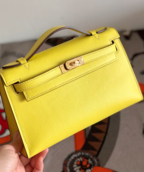 에르메스 미니 켈리백22 레몬 금장 스위프트